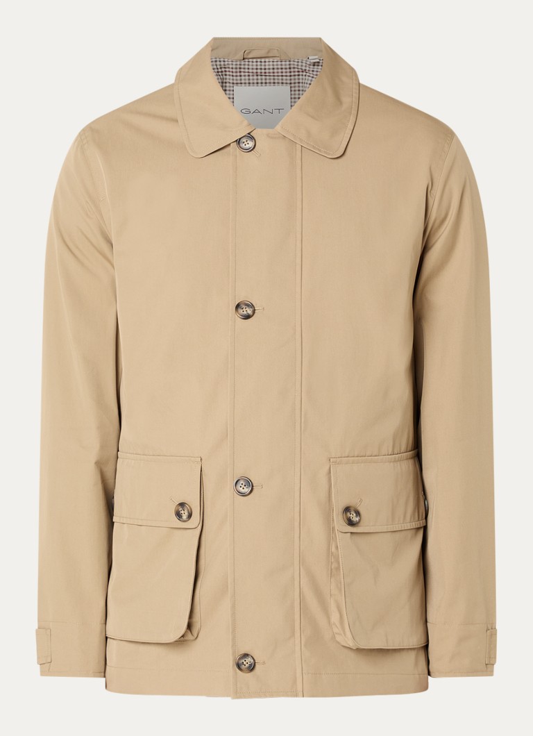 Gant Heren Jack met kraag en klepzakken in de kleur Beige, maat: XXXL