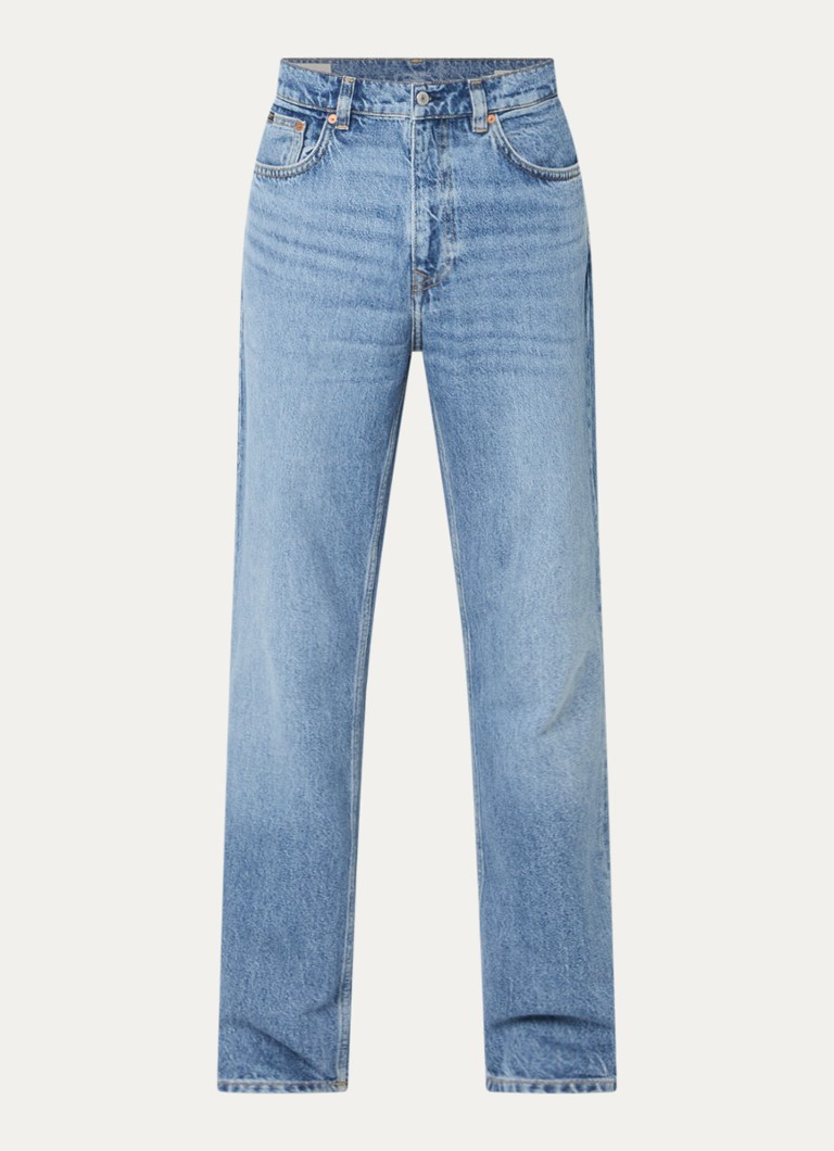 Gant Heren Straight leg jeans met lichte wassing in de kleur Indigo, maat: 36/34