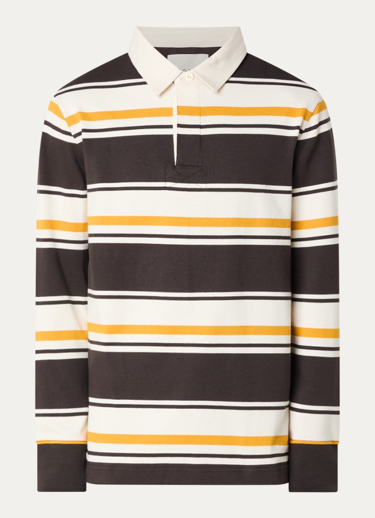 Gant Heren Regular fit polo met streepprint in de kleur Bruin, maat: S