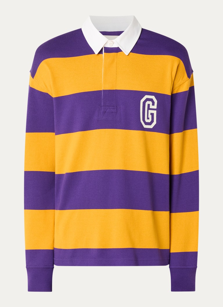 Gant Heren Rugger regular fit polo met logo- en backprint in de kleur Oranje, maat: M
