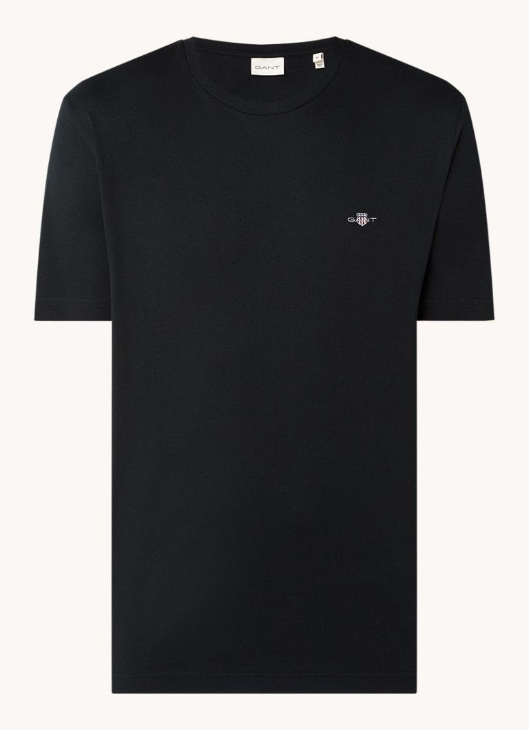 Gant Heren T-shirt met logo in de kleur Zwart, maat: S
