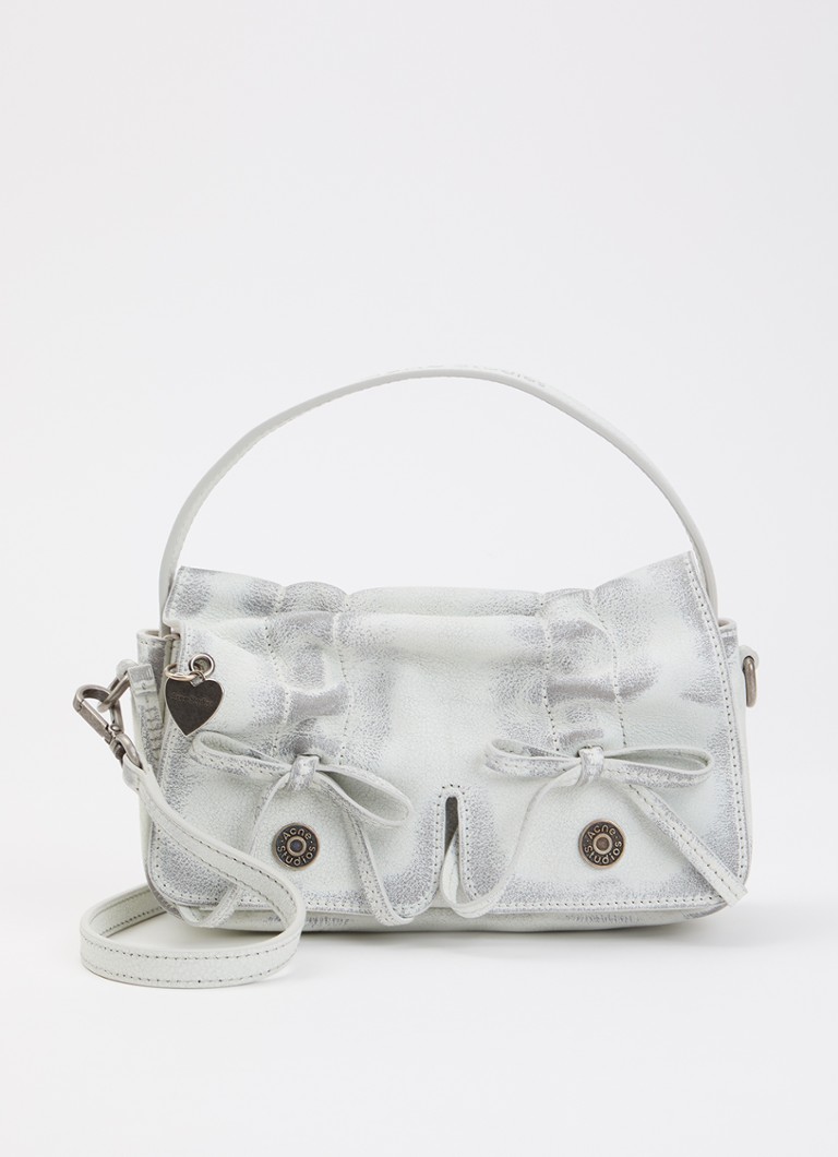 Acne Studios Dames Handtas van leer met afneembare schouderriem in de kleur Gebroken wit, maat: ns