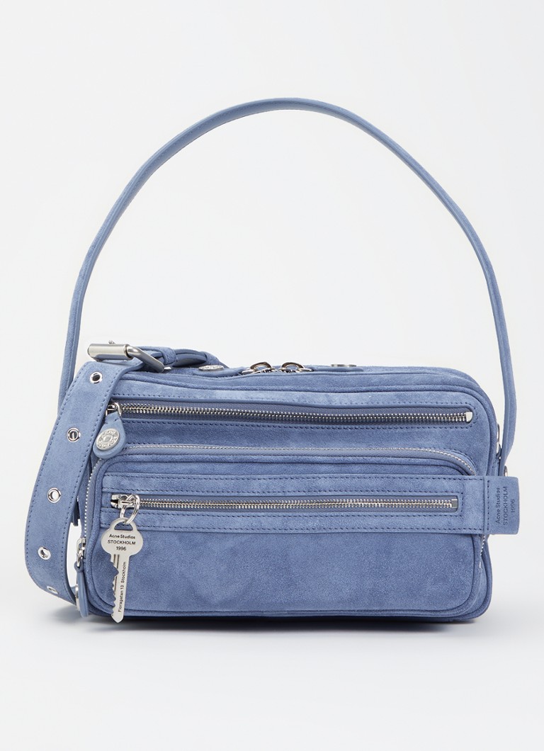 Acne Studios Dames Camero schoudertas van suède met afneembare schouderriem