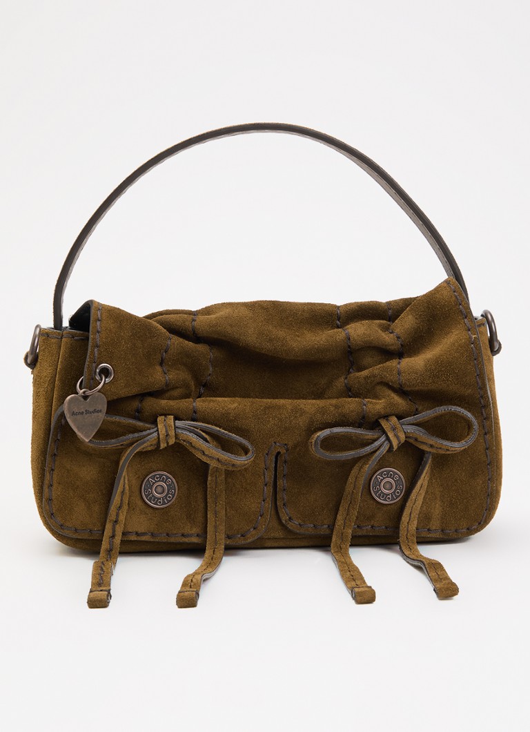 Acne Studios Dames Multipocket Micro handtas van kalfssuède met afneembare schouderriem