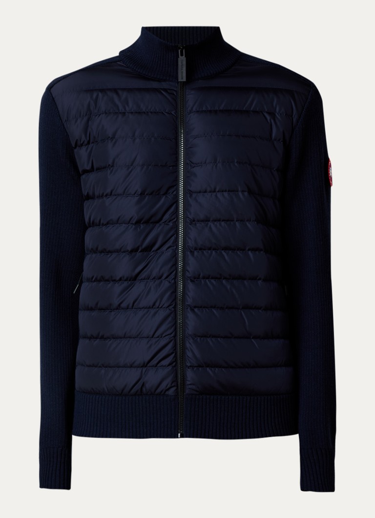 Canada Goose Heren Hybridge ribgebreid vest van wol met gewatteerd voorpand in de kleur Donkerblauw, maat: S
