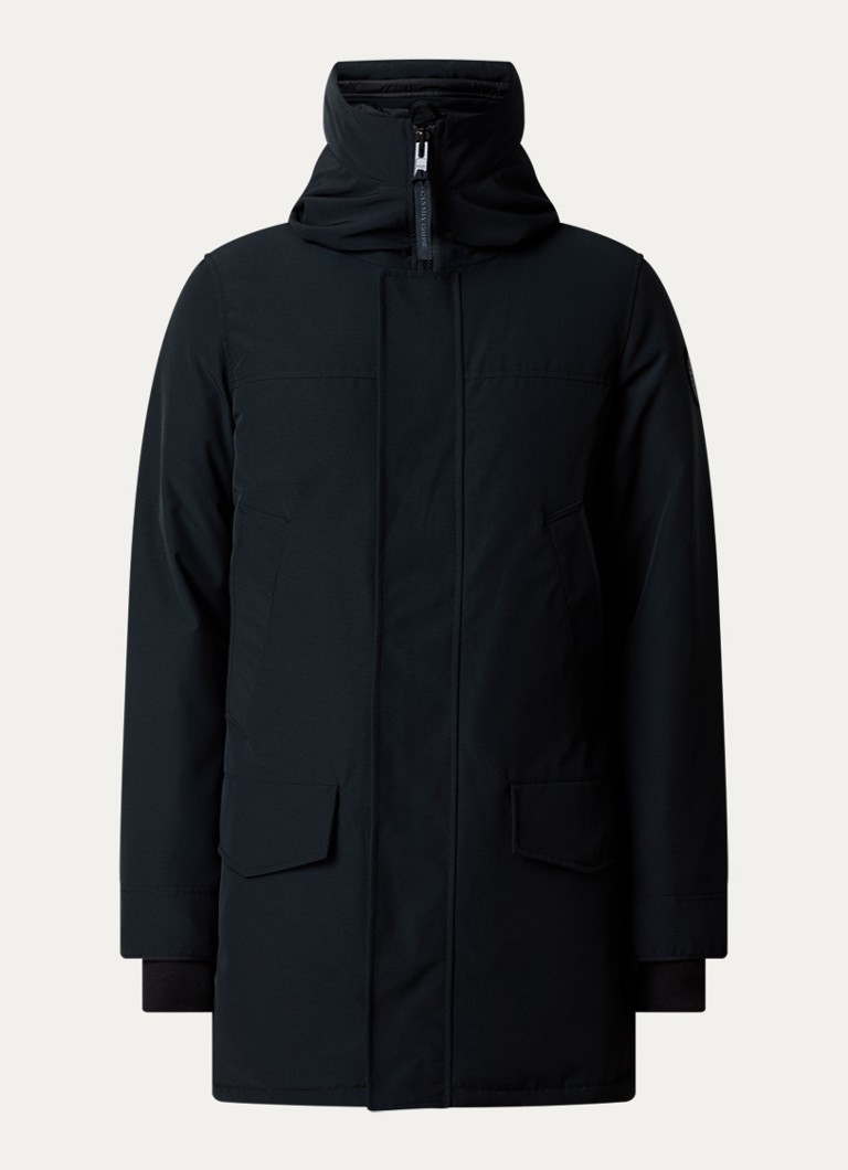 Canada Goose Heren Langford parka met donsvulling en logo in de kleur Zwart, maat: XS