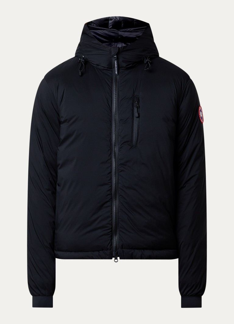 Canada Goose Heren Lodge gewatteerde jas met donsvulling in de kleur Zwart, maat: L