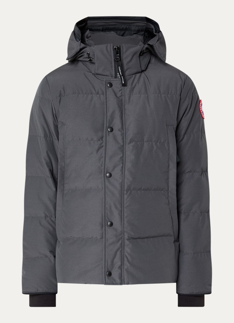 Canada Goose Heren Wyndham gewatteerde parka met donsvulling en waterafstotende coating in de kleur Donkergrijs, maat: S
