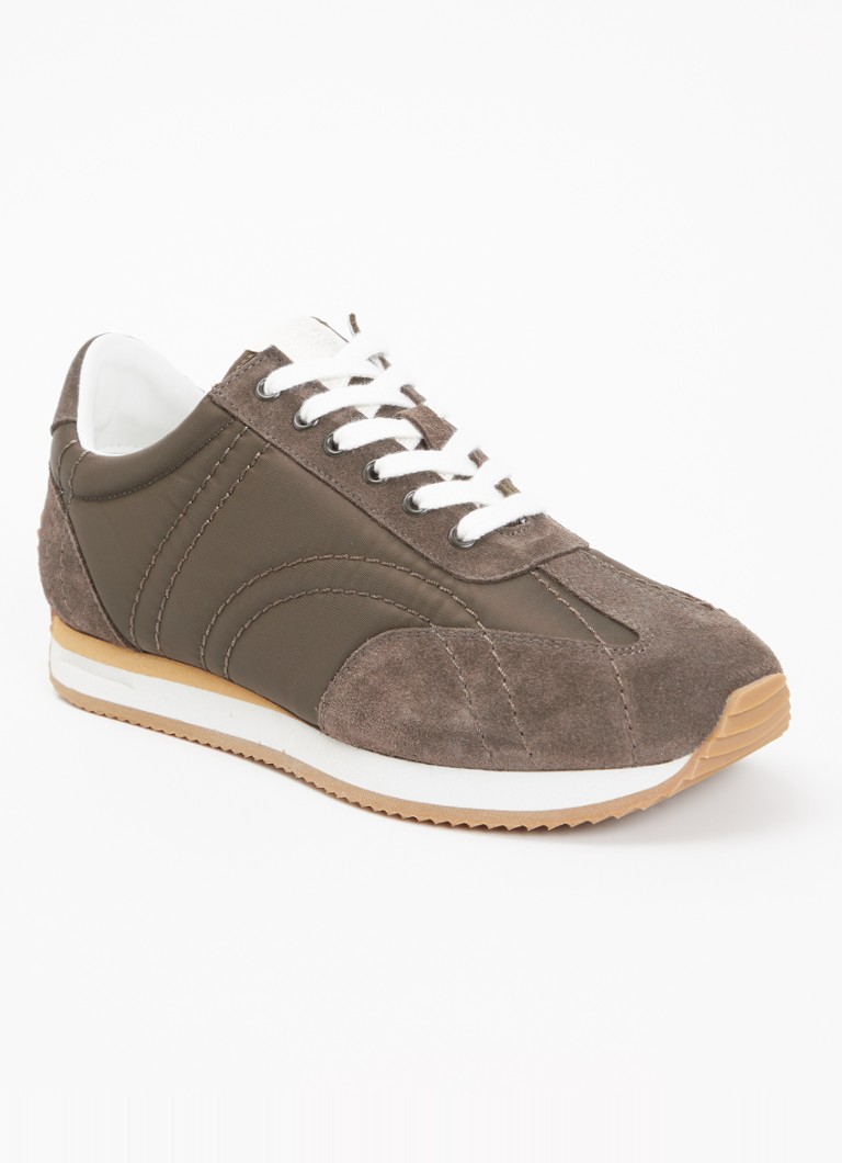 TOTEME Dames Sport sneaker met details van suède in de kleur Olijfgroen, maat: 38