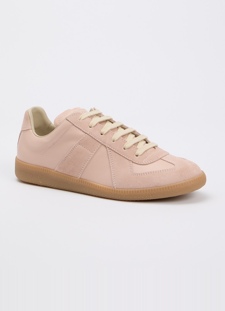 Maison Margiela Dames Replica sneaker van kalfsleer met kalfssuède details in de kleur Lichtroze, maat: 37