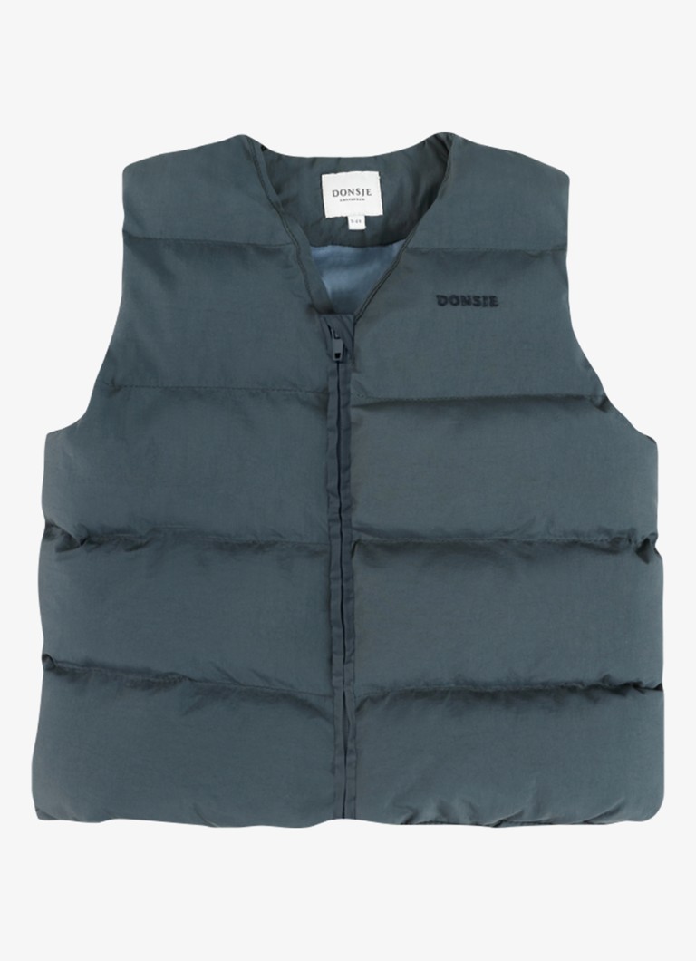 Donsje Amsterdam Jongens Dimri bodywarmer met logo in de kleur Donkerblauw, maat: 7y-8y=128