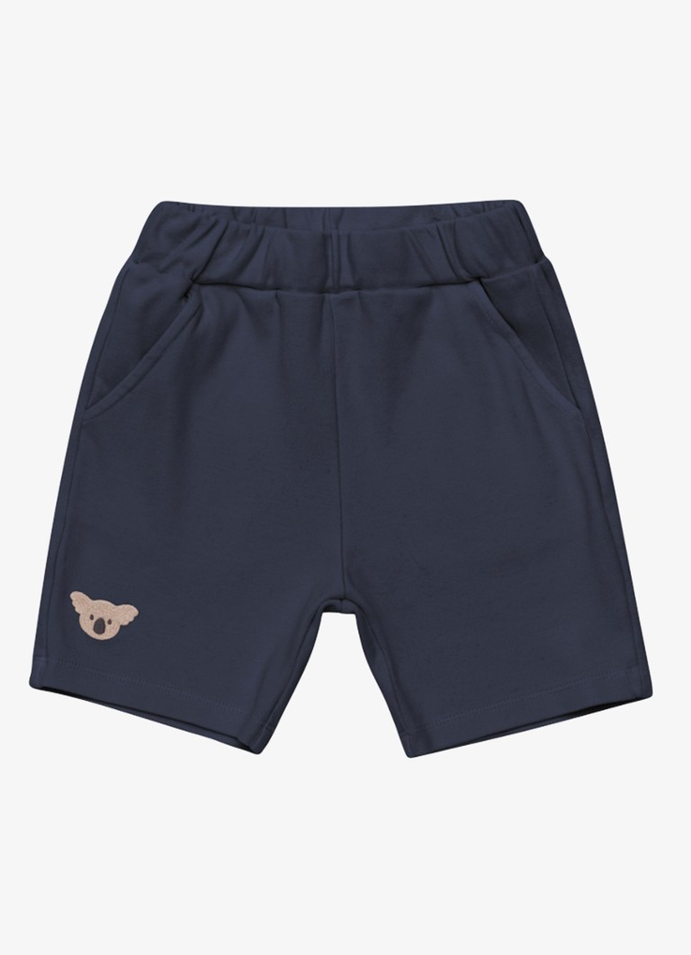 Donsje Amsterdam Jongens Ithri Koala straight fit korte joggingbroek van katoen in de kleur Donkerblauw, maat: 4Y-5Y=110