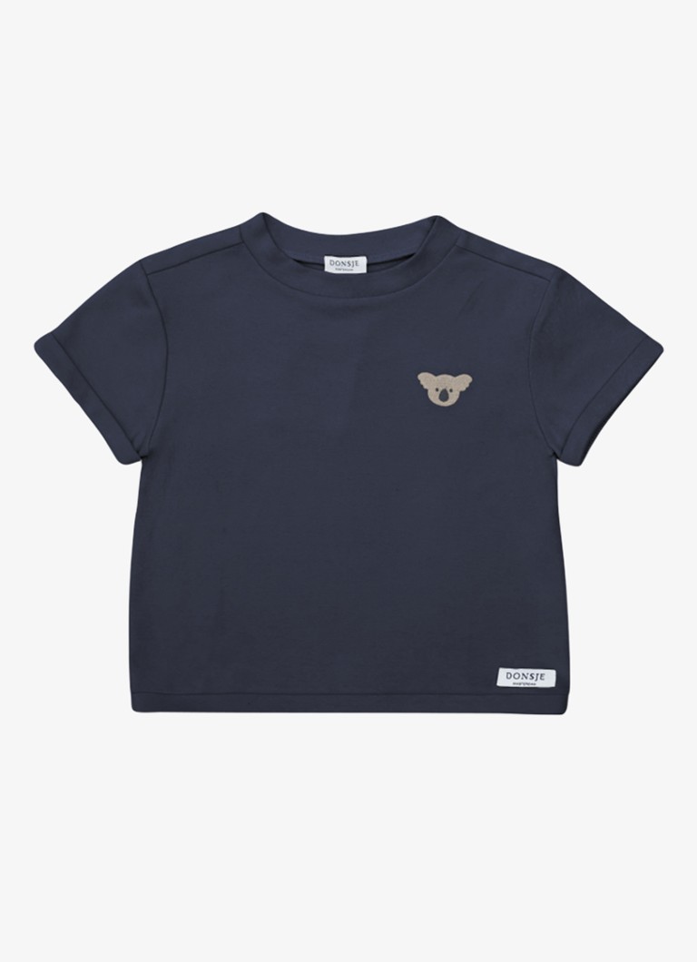 Donsje Amsterdam Meisjes Jarne t-shirt van kartoen in de kleur Donkerblauw, maat: 4Y-5Y=110