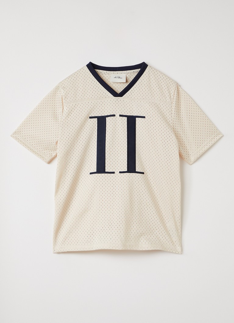 Les Deux Jongens Encore T-shirt met logoborduring in de kleur Creme, maat: 122/128
