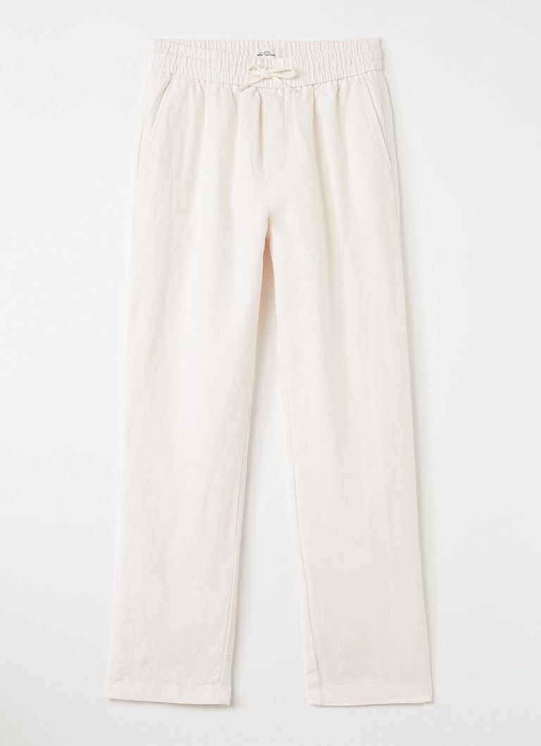 Les Deux Jongens Patrick straight fit pantalon in linnenblend in de kleur Cranberryrood, maat: 134/140