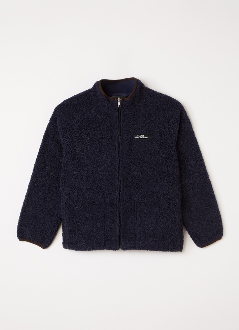 Les Deux Jongens Jack van teddy met logoborduring in de kleur Donkerblauw, maat: 164