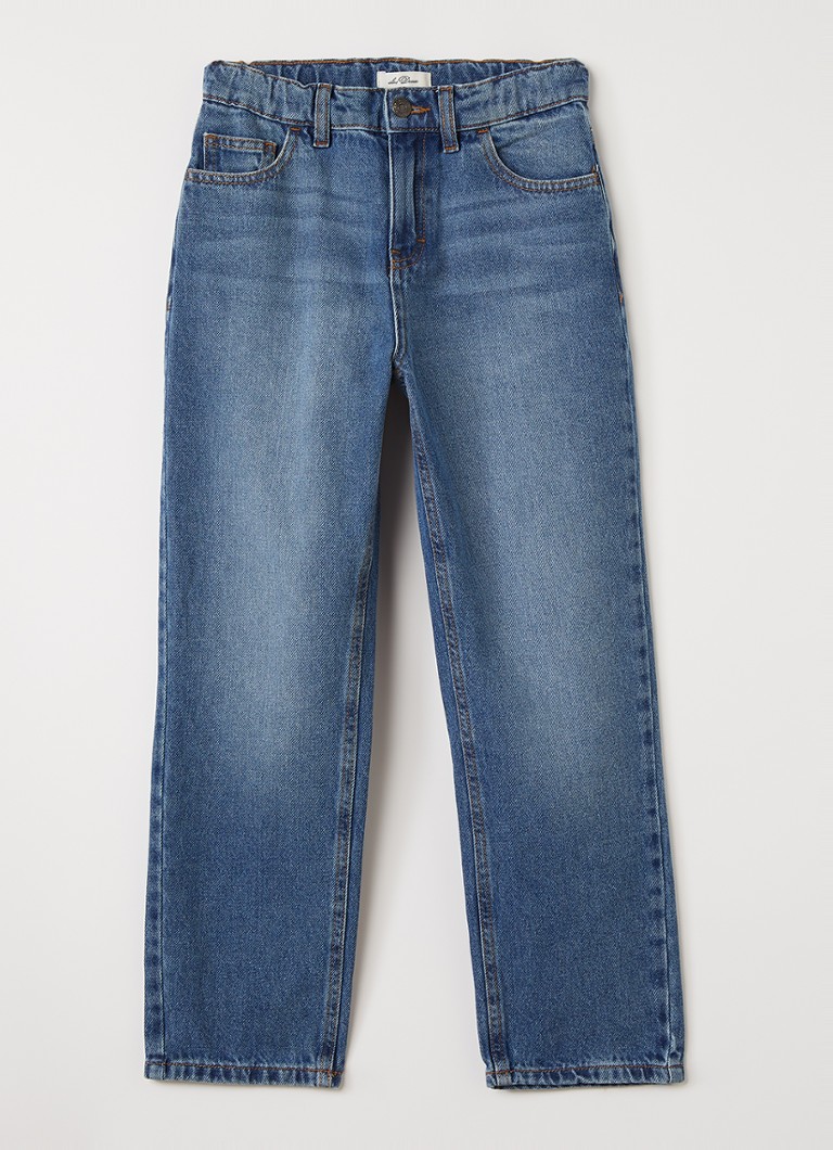 Les Deux Jongens Straight leg jeans met medium wassing in de kleur Indigo, maat: 158/164
