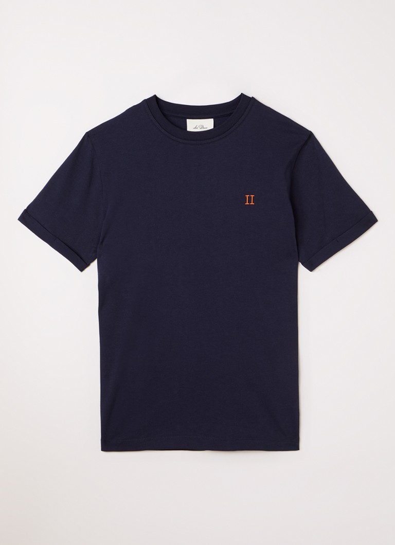 Les Deux Jongens Norregaard T-shirt met logoborduring in de kleur Donkerblauw, maat: 164