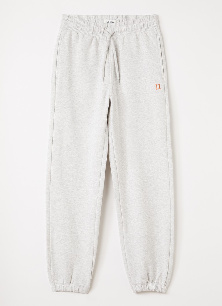 Les Deux Jongens Core Contrast tapered fit joggingbroek met logoborduring in de kleur Lichtgrijs, maat: 164