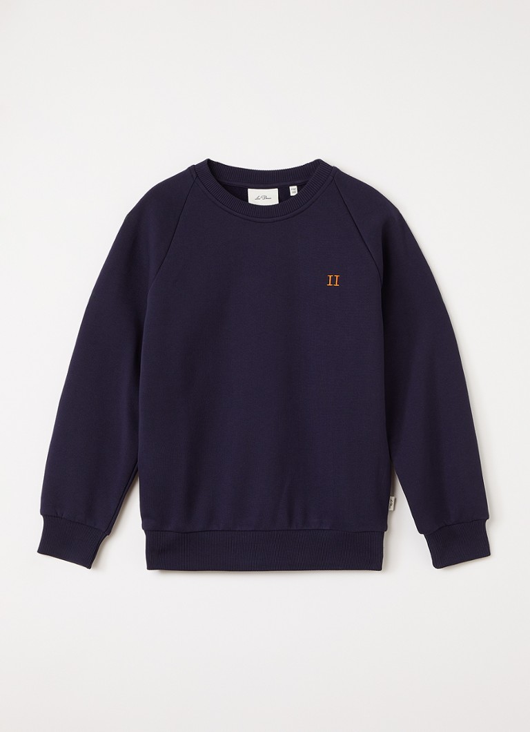Les Deux Jongens Core Contrast sweater met logoborduring in de kleur Donkerblauw, maat: 164