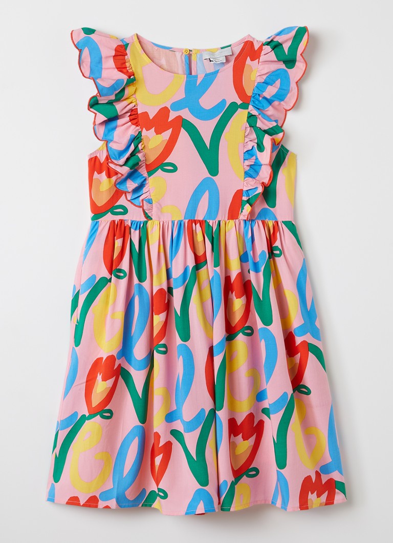 Stella McCartney Meisjes Tuniekjurk met bloemenprint in de kleur Roze, maat: 140