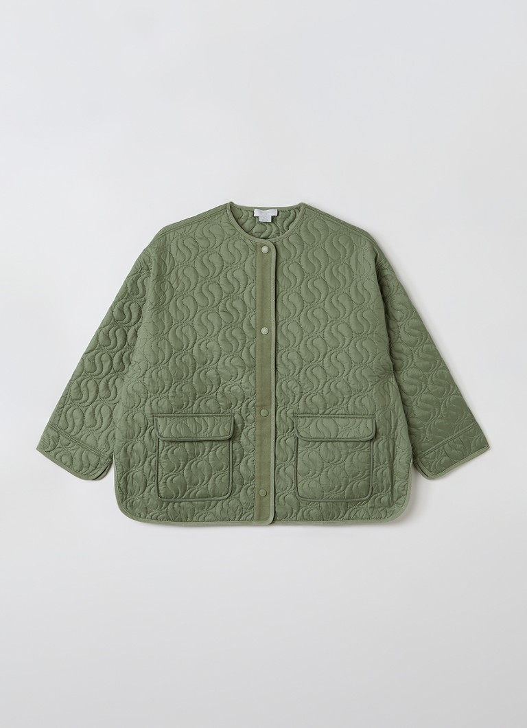 Stella McCartney Meisjes Outdoor jack met klepzakken in de kleur Mosgroen, maat: 164