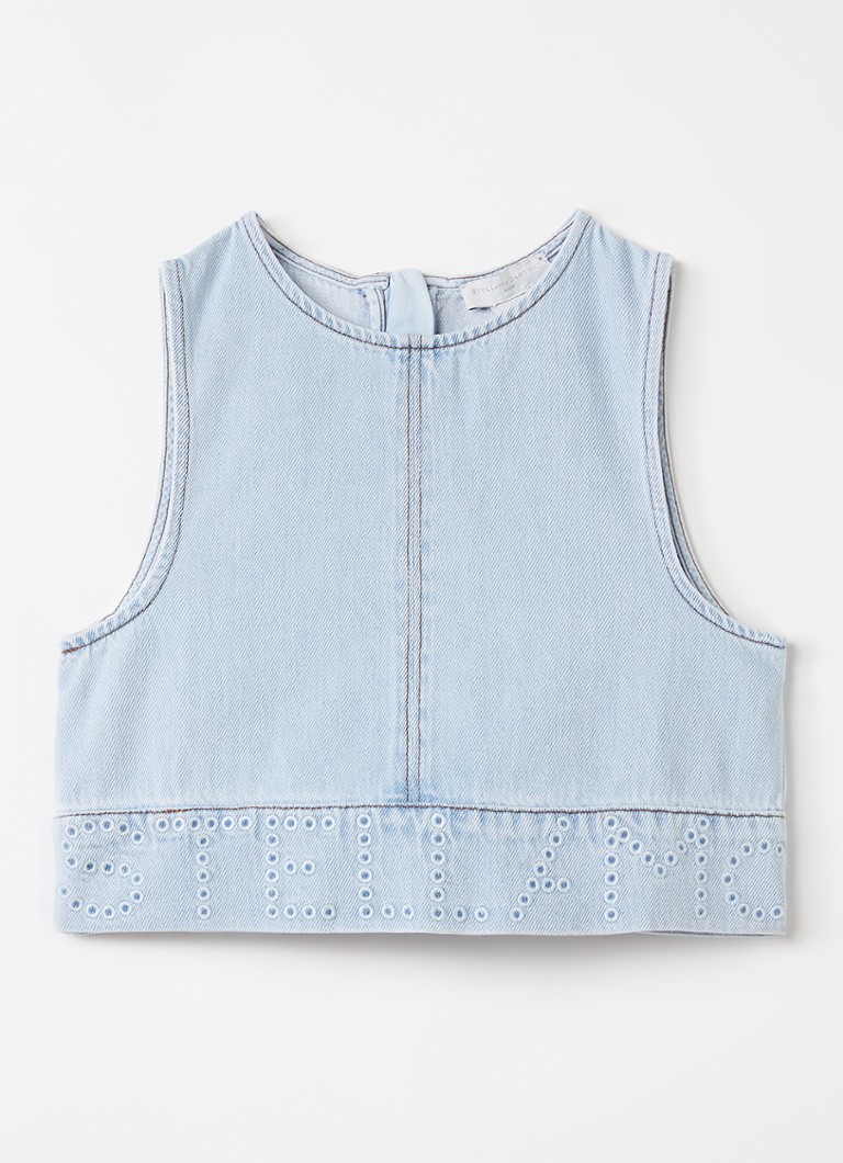 Stella McCartney Meisjes Top van denim in de kleur Lichtblauw, maat: 116