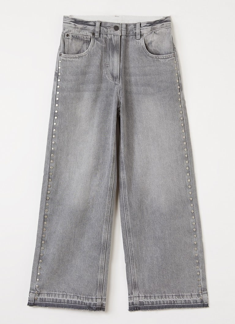 Stella McCartney Meisjes Straight leg jeans met studs in de kleur Grijs, maat: 14J=164