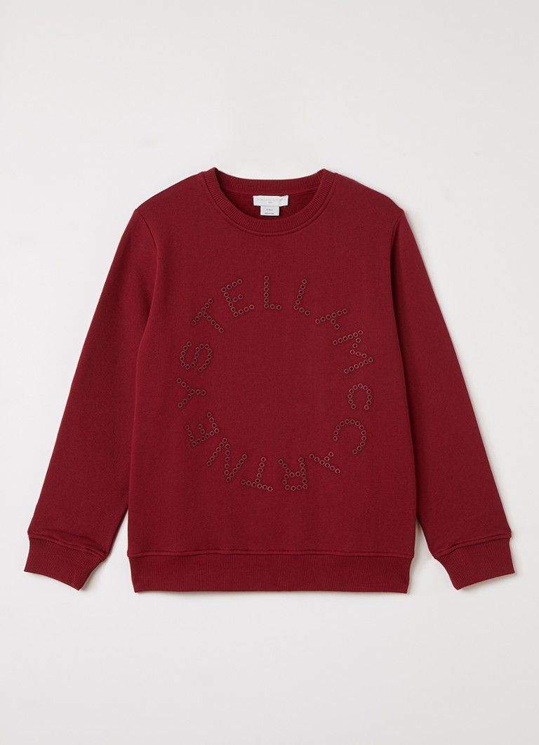 Stella McCartney Meisjes Sweater met logoborduring in de kleur Donkerrood, maat: 12J=152