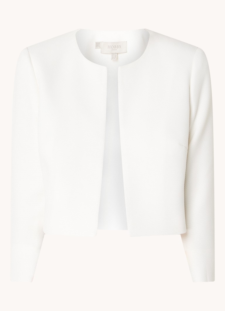 Hobbs Dames Elize cropped blazer met structuur in de kleur Ivoor