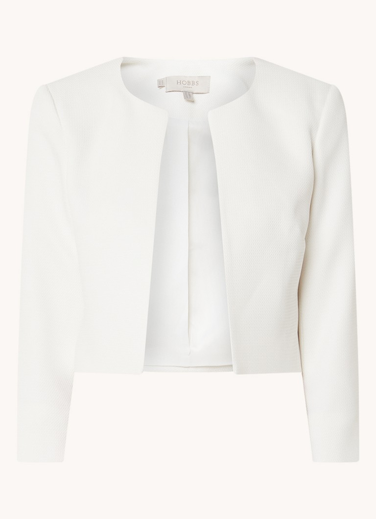 Hobbs Dames Elize cropped blazer met structuur in de kleur Wit