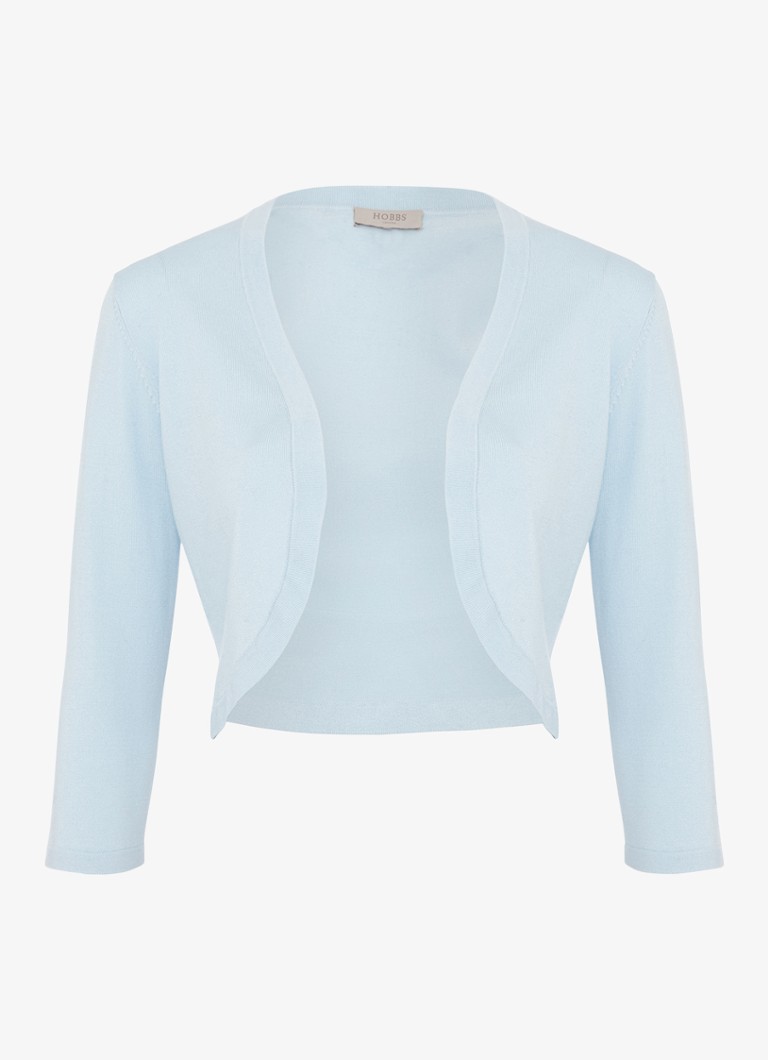 Hobbs Dames Fijngebreide bolero met stretch in de kleur Lichtblauw