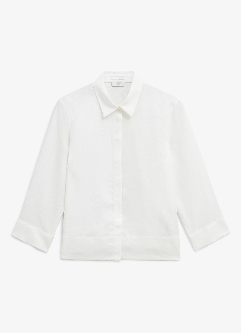 Hobbs Dames Nita blouse van linnen in de kleur Wit
