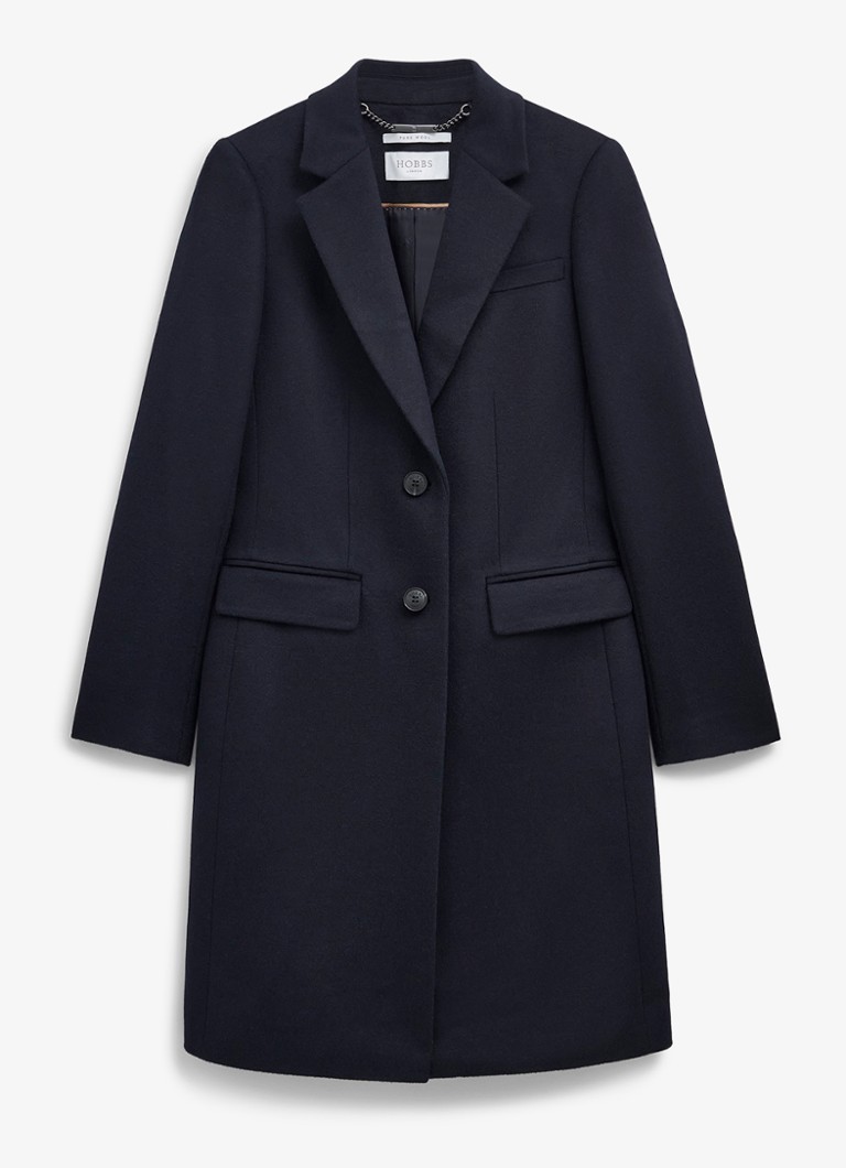 Hobbs Dames Cavendish jas van wol met klepzakken in de kleur Donkerblauw