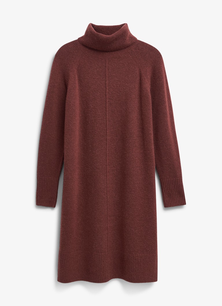 Hobbs Dames Nessa fijngebreide midi jurk in wolblend in de kleur Bruin