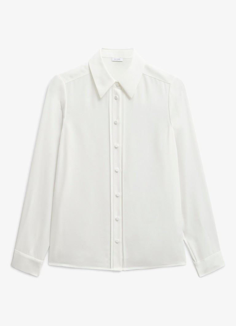 Hobbs Dames Louisa blouse met plooi detail in de kleur Ivoor