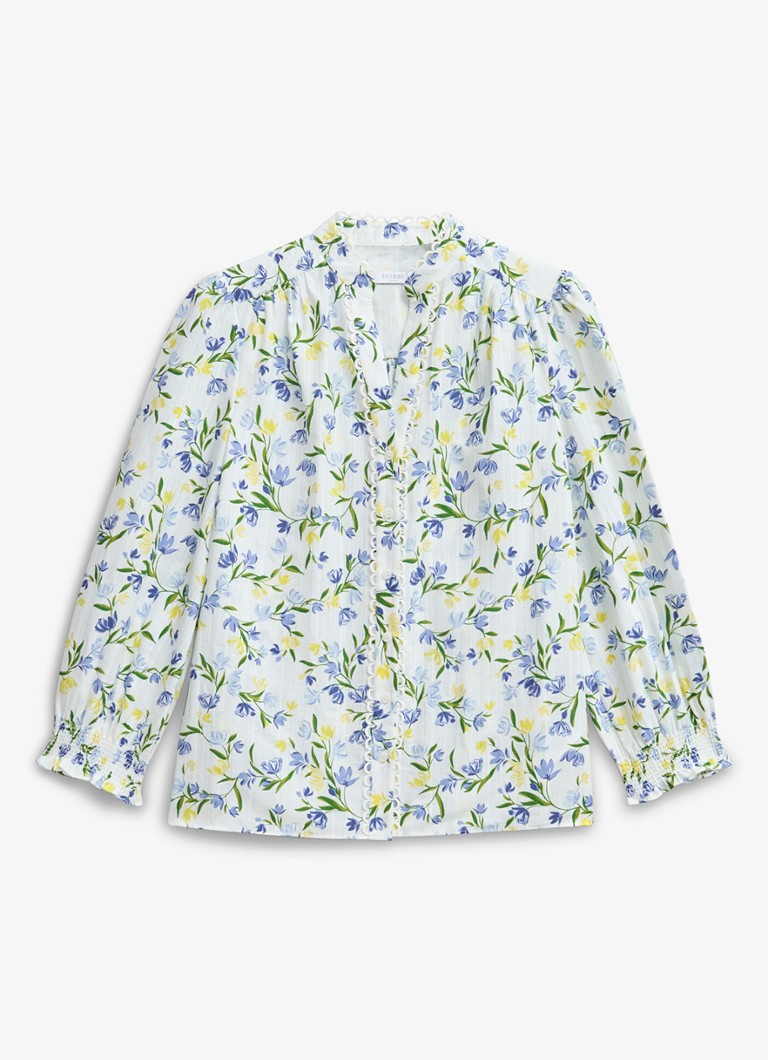 Hobbs Dames Imelda blouse met print in de kleur Gebroken wit