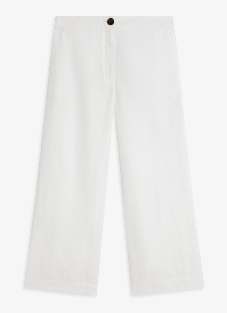 Hobbs Dames Lillie high waist cropped loose fit pantalon van linnen in de kleur Wit