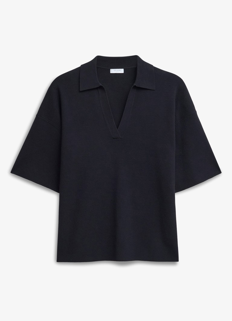 Hobbs Dames Lenora fijngebreide trui met polokraag in de kleur Donkerblauw