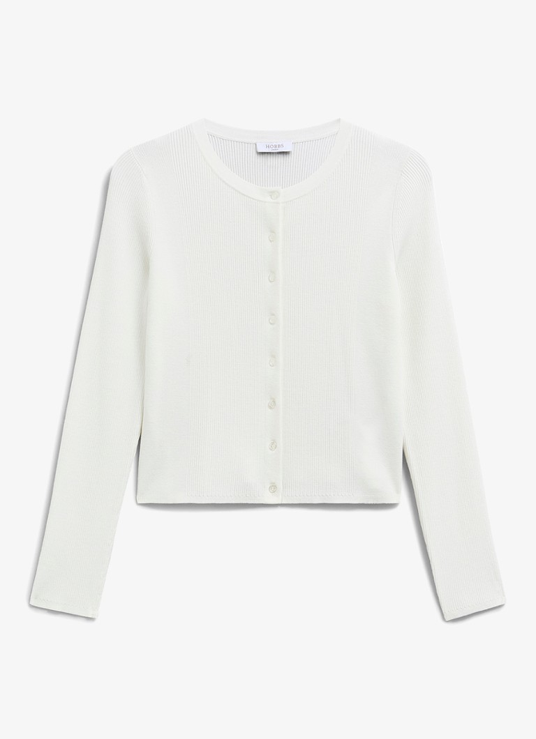 Hobbs Dames Larissa vest met ribstuctuur in de kleur Ivoor