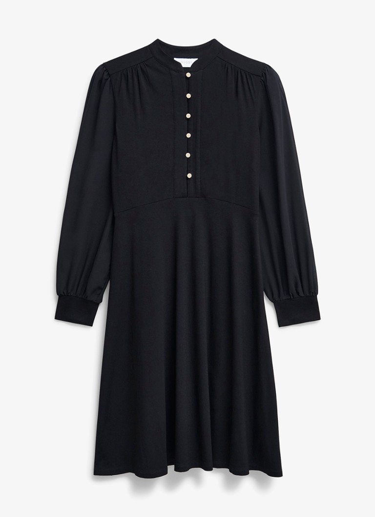 Hobbs Dames Liberty midi tuniekjurk met pofmouwen in de kleur Zwart
