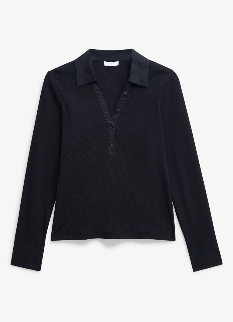 Hobbs Dames Petra fijngebreide mini jurk met sierknopen in de kleur Donkerblauw