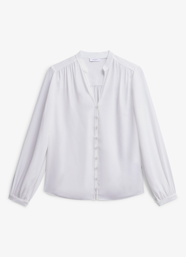 Hobbs Dames Blair blouse met pofmouw in de kleur Ivoor