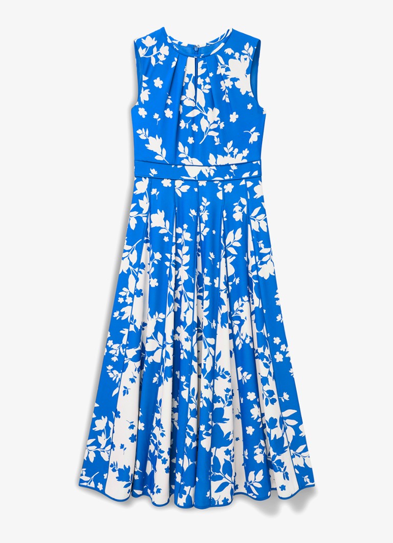 Hobbs Dames Angelica midi jurk met plooien in de kleur Blauw