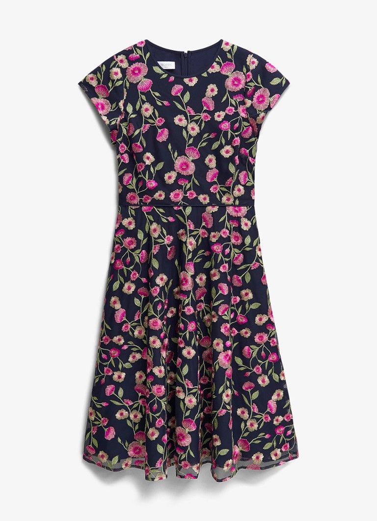 Hobbs Dames Tia midi jurk met bloemenprint in de kleur Roze