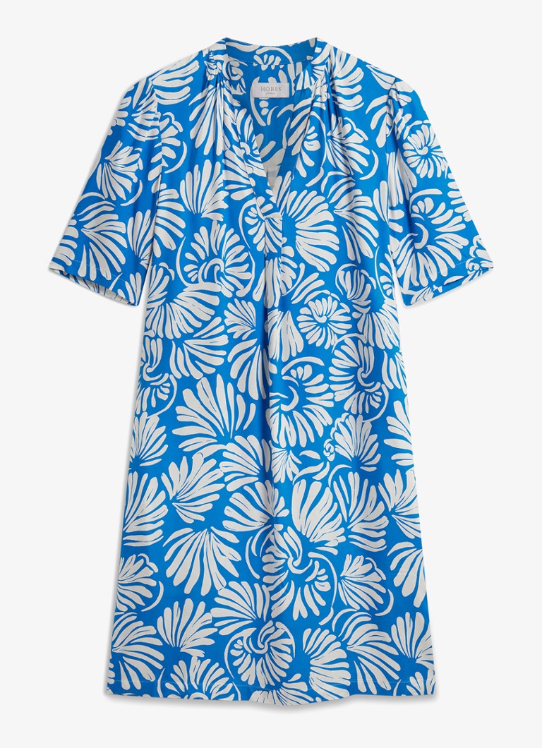 Hobbs Dames Lucille mini tuniekjurk met print in de kleur Blauw