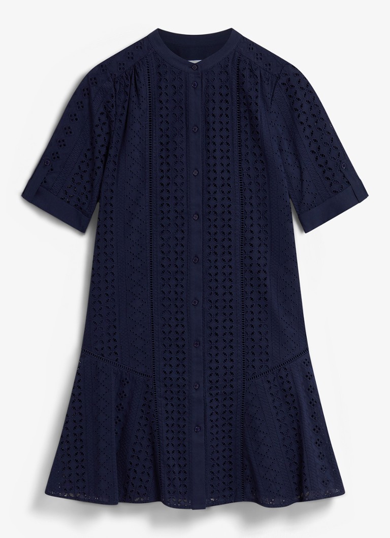 Hobbs Dames Jasmine mini jurk met broderie in de kleur Donkerblauw