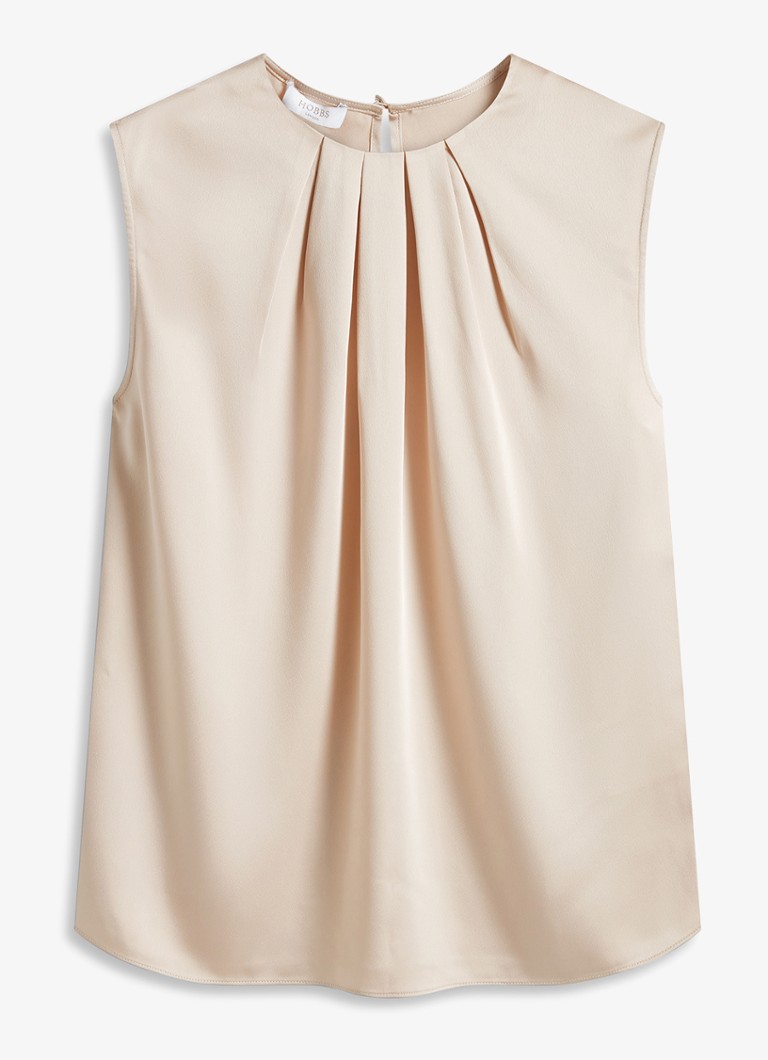 Hobbs Dames Rosanne top met plooien in de kleur Parelmoer