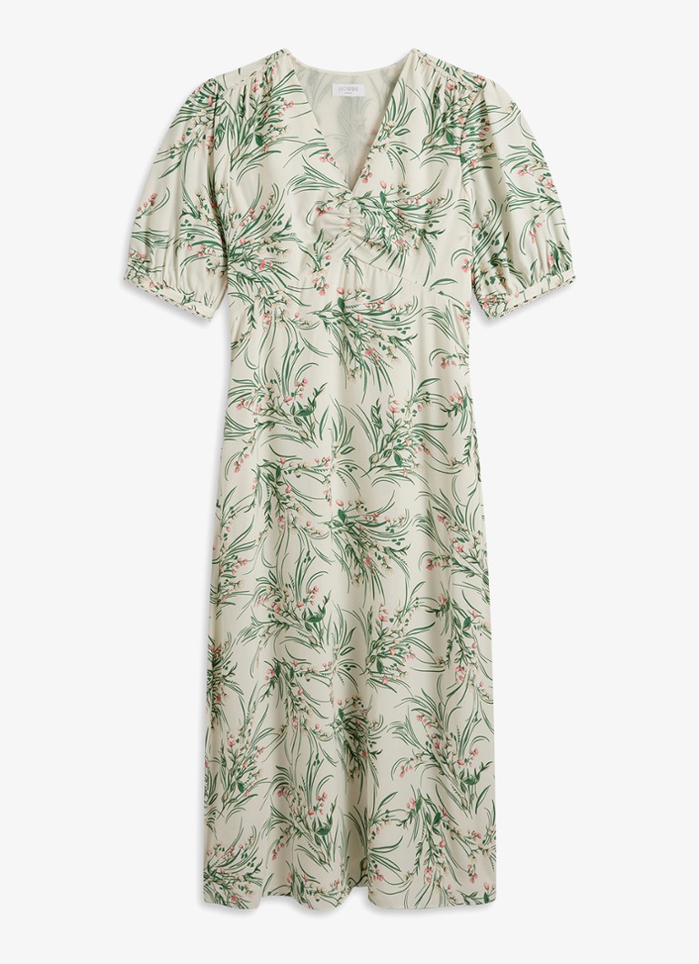 Hobbs Dames Florentina midi jurk met bloemenprint in de kleur Lichtgroen