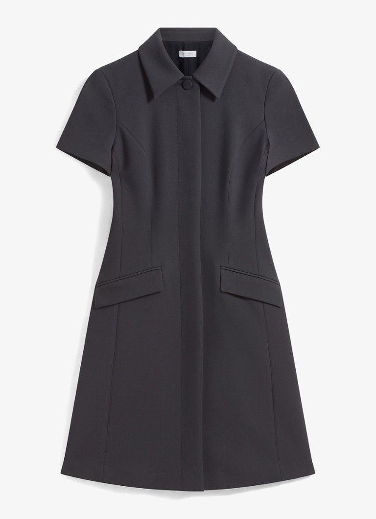 Hobbs Dames Alexandra mini blouse jurk met klepzakken in de kleur Blauwgrijs